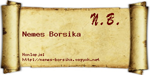 Nemes Borsika névjegykártya